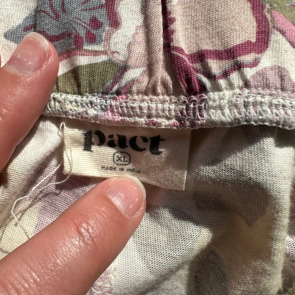 Pact Women's Natural Organic Cotton Staycation Sleep Pant Pink Floral XL - Picture 7 of 14